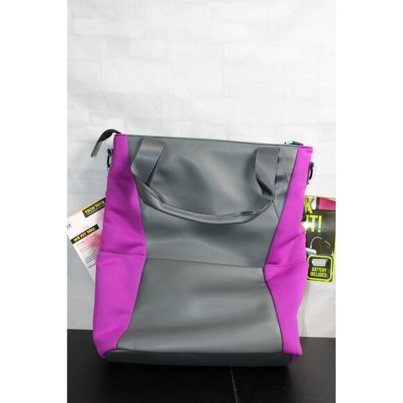 Tech Tote Charges Phone and Tablet With Many Pockets And Original Tags - Picture 2 of 11
